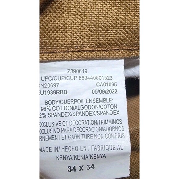 Dickies Carpenter Pants Mens 34x34 (36x33) Brown Canvas Stretch Work Distressed - Picture 11 of 16